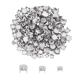 316 Stainless Steel Sew on Prong Settings, Claw Settings for Pointed Back Rhinestone, Prong Settings, Round