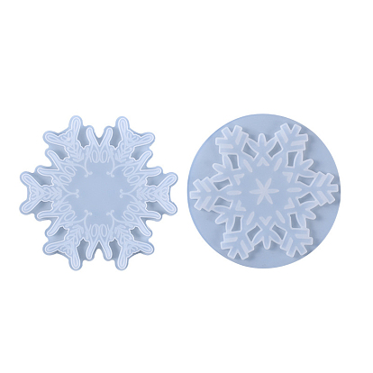 Winter Themed Snowflake Coaster Silicone Molds, Resin Casting Mold, for DIY UV Resin, Epoxy Resin Craft