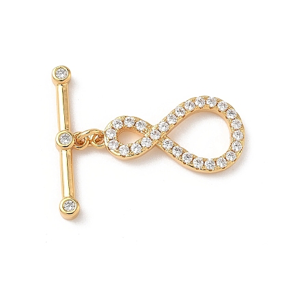 Латунные застежки-молнии из прозрачного кубического циркония, бесконечность, без никеля 