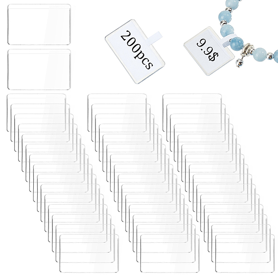 200шт. ПВХ держатели для карт, защитный рукав для подвесных карт, прямоугольные, горизонтальный