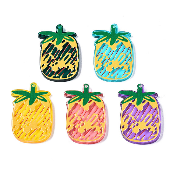 Translucent Acrylic Pendants, 3D Printed, Pineapple