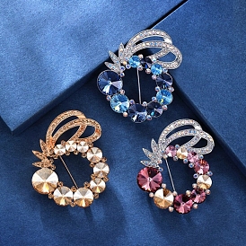 Броши со стразами из цветочного сплава для рюкзака, одежды