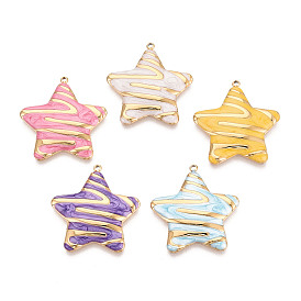 304 подвески из нержавеющей стали и эмали, звезды прелести, золотые