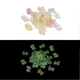 УФ-покрытие светящиеся радужные переливающиеся акриловые бусины, блеск бисера, светится в темноте, медведь