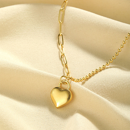Stainless Steel Pendant Necklace, Heart