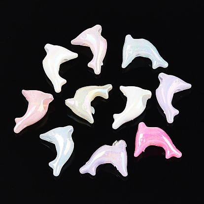 Пластиковые шарики, имитация желе, дельфин, с покрытием AB цвета