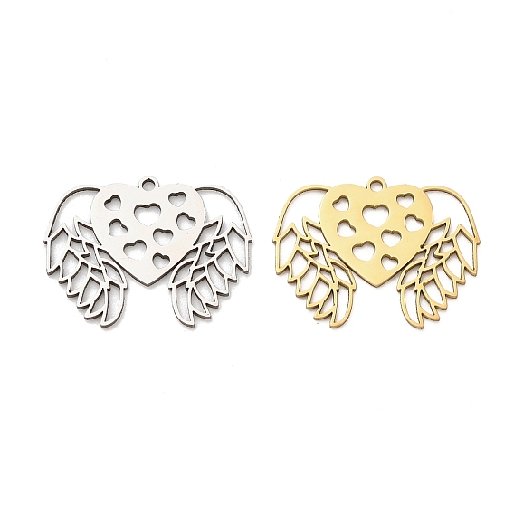 201 подвески из нержавеющей стали, подвеска в виде крыла и сердца, лазерная резка