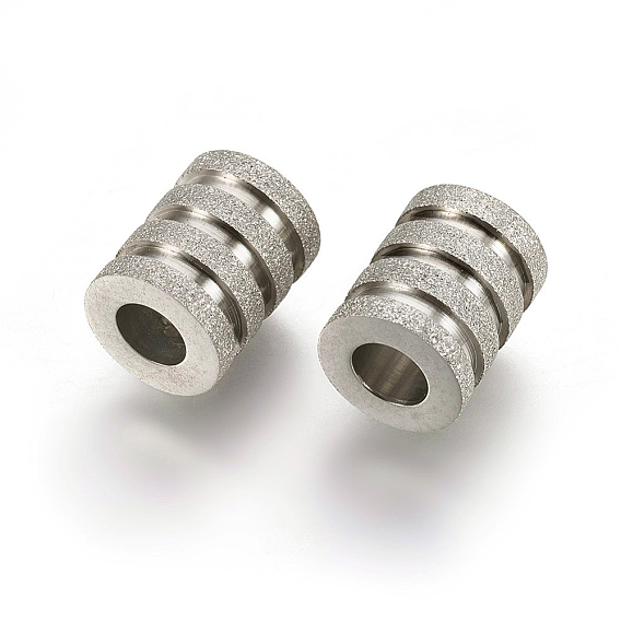 304 из нержавеющей стали европейские шарики, бусины с большим отверстием, рифленая колонна