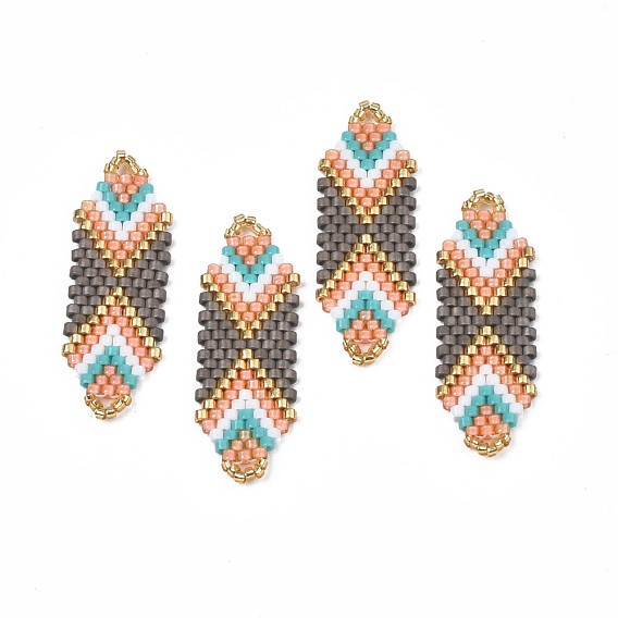 MIYUKI & TOHO Handmade Japanese Seed Beads Links, Loom Pattern, Hexagon