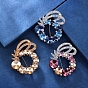 Броши со стразами из цветочного сплава для рюкзака, одежды