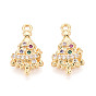 Латунные микро проложить кубического циркония подвески, рождественская елка, долговечный, без никеля 