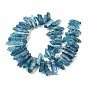 Electroplate Natural Nuggets Quartz Crystal Beads Strands, Grade AB, Dyed, AB Color Plated, 17~47x10~11x6~6.5mm, Hole: 1mm, about 53pcs/strand, 15.4 inch 