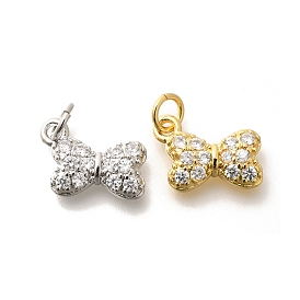 Латунные микропаве прозрачные подвески с фианитом, с целью перехода в кольце, долговечный, без свинца и без кадмия, бантом прелести