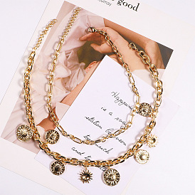 Bohemian Style Multi-layer Star Sunflower Necklace for Women