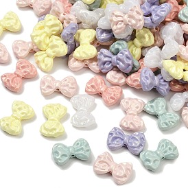 Непрозрачные акриловые бусины с УФ-покрытием, радужный, бантом