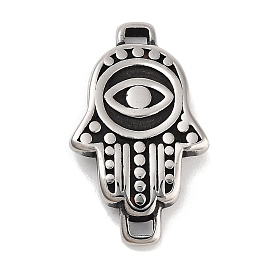 Retro 304 Stainless Steel Hamsa Hand Links, for Leather Cord Bracelets Making