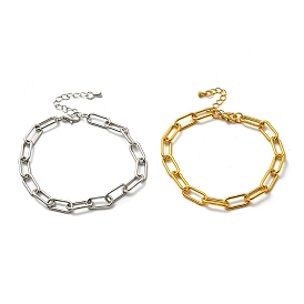 Brass Paperclip Chains Bracelets for Women