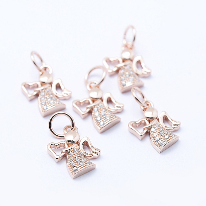 Латунные микро проложить кубического циркония прелести, ангел, без свинца, без никеля и без кадмия