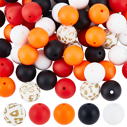 92Pcs Silicone Beads, Round