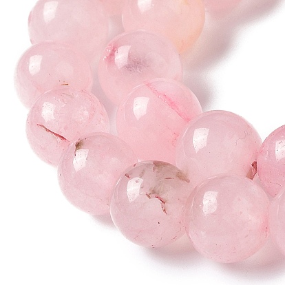 Natural Rose Quartz Dyed Beads Strands, Round