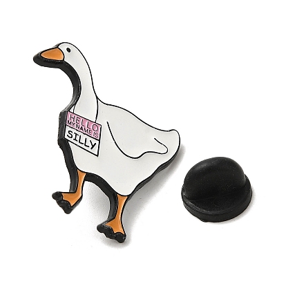 Cartoon Milk Carton/Duck/Goose Enamel Pin, Electrophoresis Black Zinc Alloy Brooch