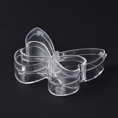6 Grids Transparent Plastic Box, Butterfly Shaped Bead Containers for Small Jewelry and Beads