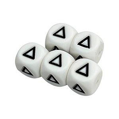 Cube with Greece Letter Pattern Silicone Beads, White