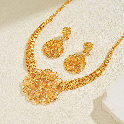 Комплекты из колье и серег в форме цветка в стиле ближневосточного сплава для женщин