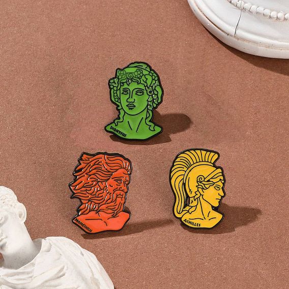 Эмалевые булавки на тему древнегреческой мифологии, броши из сплава для одежды рюкзака