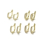 Brass Micro Pave Cubic Zirconia Arch Hoop Earring, Long-Lasting Plated