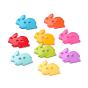 2-Hole Opaque Solid Color Bunny Acrylic Buttons, Rabbit