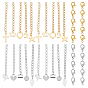 68Pcs 304 Stainless Steel Chain Extender, Curb Chain, with 202 Stainless Steel Charms