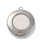 304 подвески из нержавеющей стали Locket, плоско-круглые
