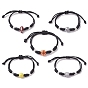 Ensembles réglables de bracelets de perles tressés de fil de nylon, avec des perles en acrylique et en alliage, ballons de sport
