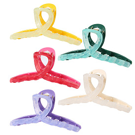 Colorful Hair Claw Clip with 11CM Ribbon for Women's Fashion Accessories