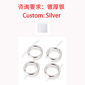 304 Edelstahl Creolen Ohrstecker , von Hand polierte Huggie-Ohrringe, Ring