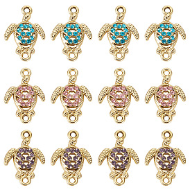16шт. сплава стразы соединительные подвески, золотой свет, без кадмия и без свинца, черепаха