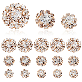 40 шт. 3 стили цинковый сплав кристалл горный хрусталь кабошоны, цветок