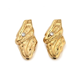 304 бусина из нержавеющей стали со стразами, ионное покрытие (ip)