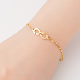 Minimalist Japanese-style hollow 8-character bracelet - student fashion temperament accessory.
