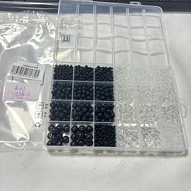 2130 pcs 10 styles perles de verre transparentes, ronde