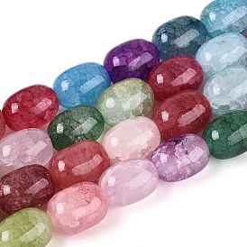 Выпечки нарисованные потрескивание стеклянные бусины пряди, баррель