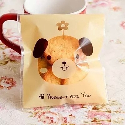 Animal Pattern Cookie Bags, Plastic Bags, Self Adhesive Candy Bags, for Party Gift Supplies