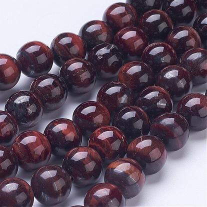 Natural Red Tiger Eye Beads Strands, Round
