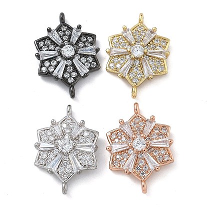 Стойка покрытие латунь прозрачный кубический цирконий цветок соединительные подвески, долговечный, без свинца и без кадмия