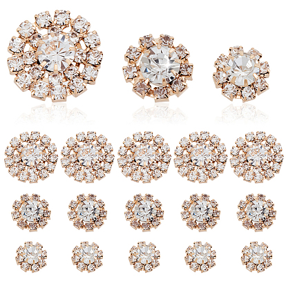 40 шт. 3 стили цинковый сплав кристалл горный хрусталь кабошоны, цветок