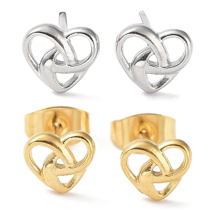304 из нержавеющей стали серьги, полые сердца
