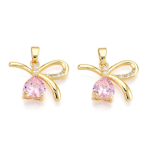 Латунные микро проложить кубического циркония прелести, без кадмия и без свинца, бантом