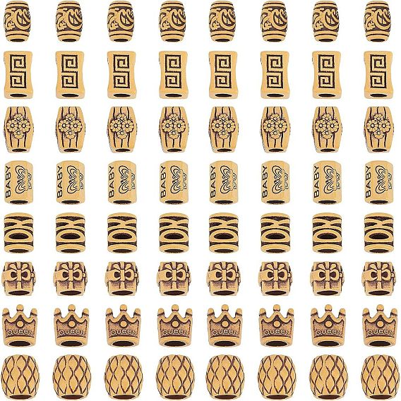 Пластиковые шарики, имитация дерева, бусины с большим отверстием, колонка