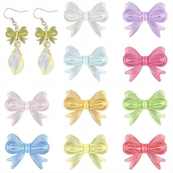 200 шт 10 цвета прозрачные акриловые бусины, бантом